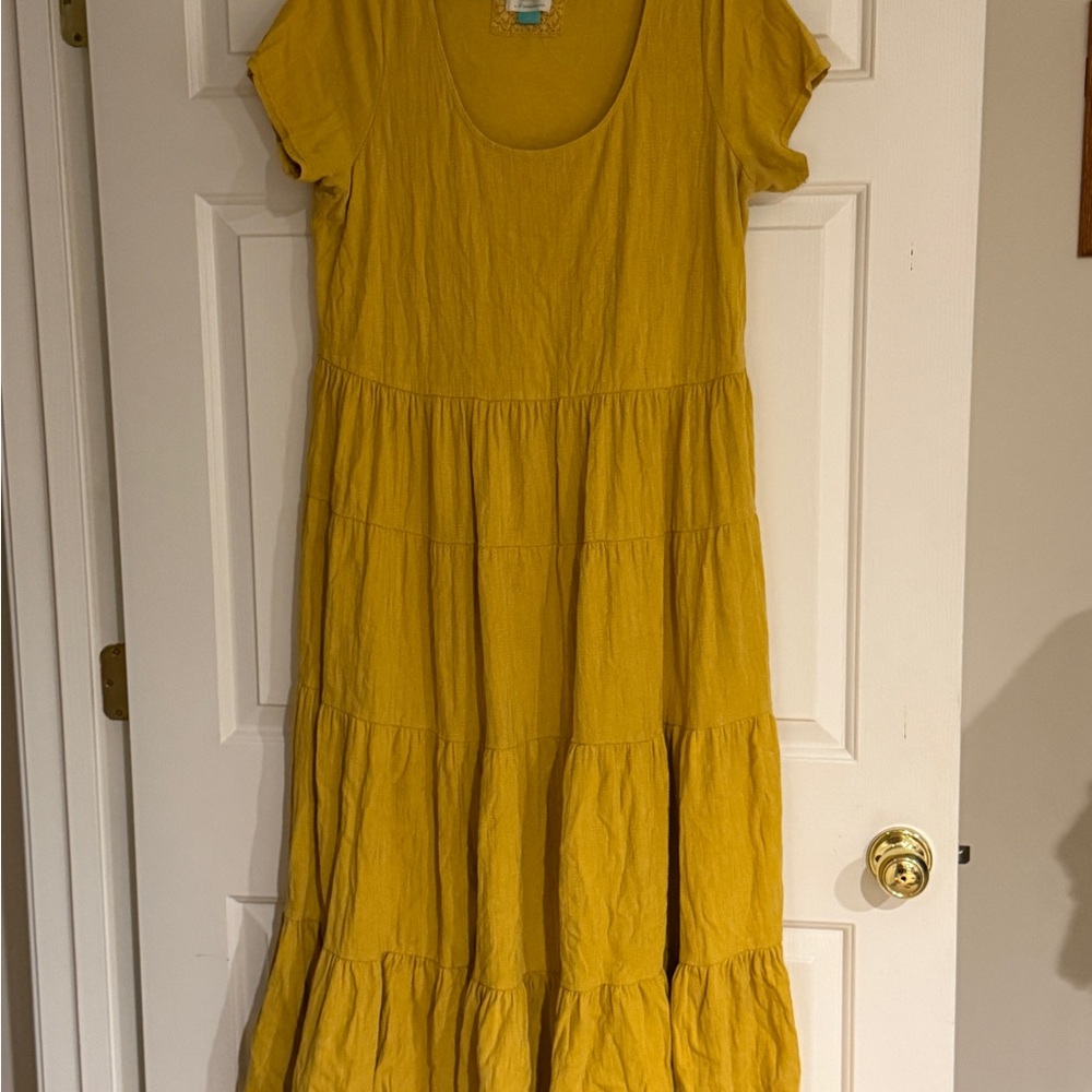 Anthropologie Mustard Yellow Casual Dress
